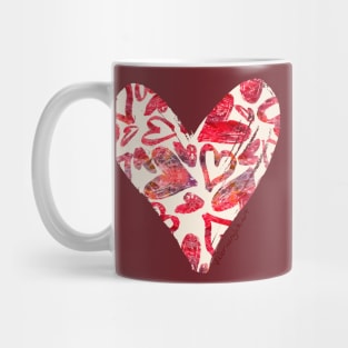 Red Watercolor Hearts Surface Pattern Mug